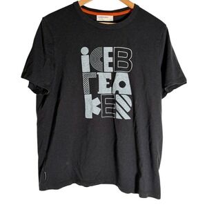 Icebreaker Men's Short Sleeve Logo T shirt Merino Wool Gray Large